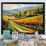 Vangogh Sunlit Vineyards II - Landscapes Canvas Wall Art