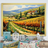 Vangogh Sunlit Vineyards II - Landscapes Canvas Wall Art