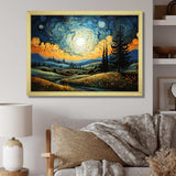 Vangogh The Swaying Cypress III - Landscapes Canvas Wall Art