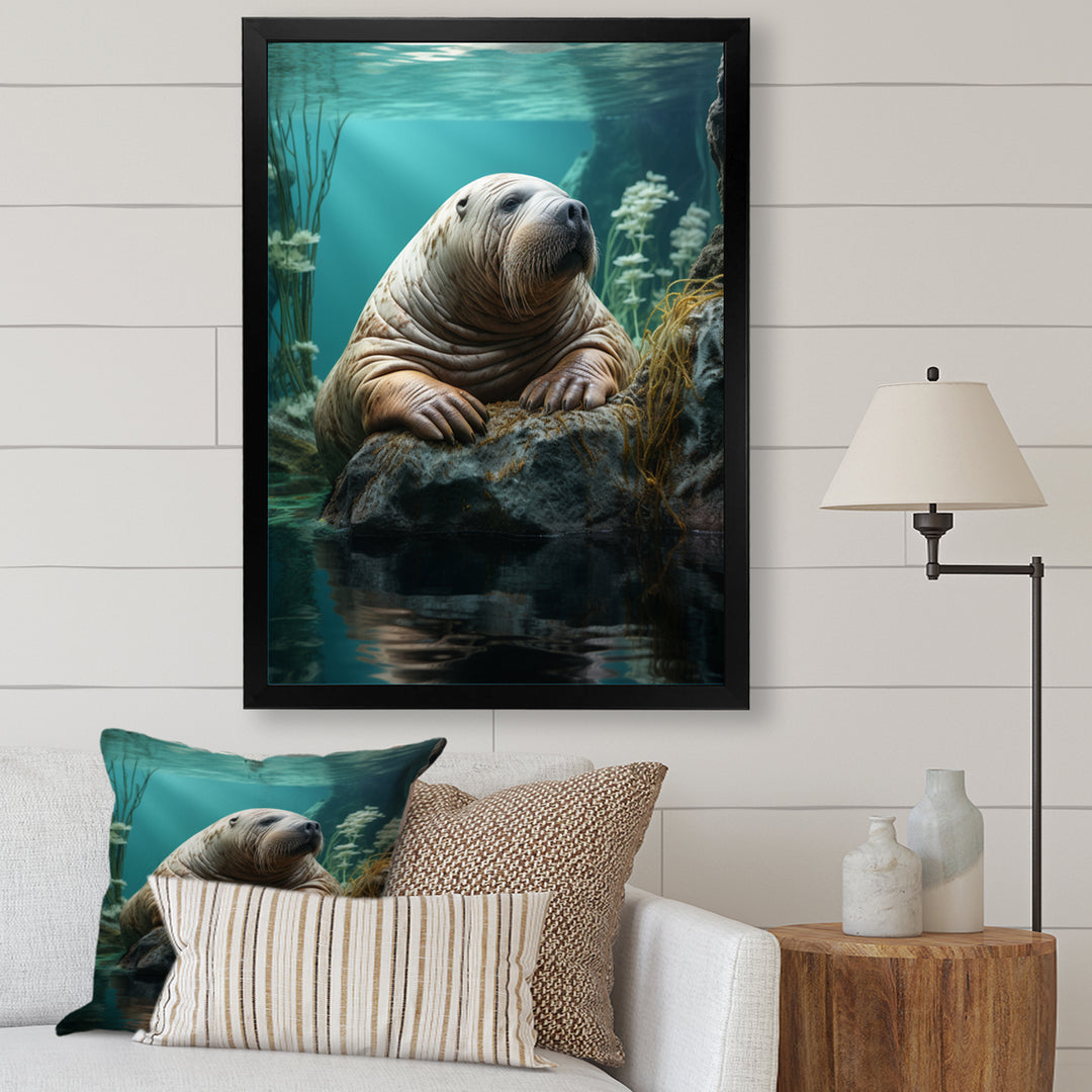 Walrus Arctic Serenity - Walrus Living Room Wall Art