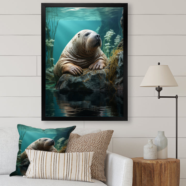 Walrus Arctic Serenity - Walrus Living Room Wall Art