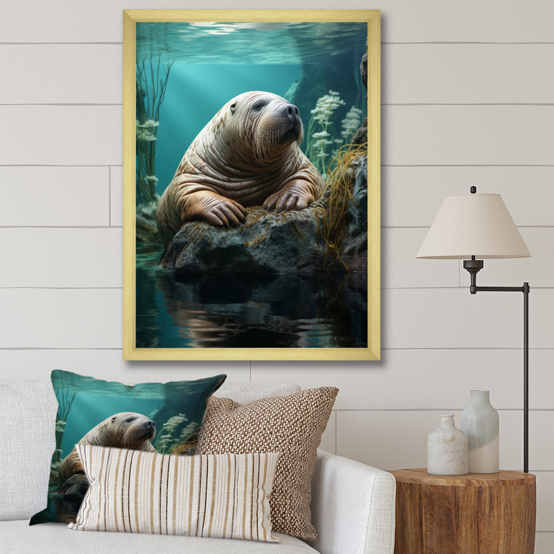 Walrus Arctic Serenity - Walrus Living Room Wall Art