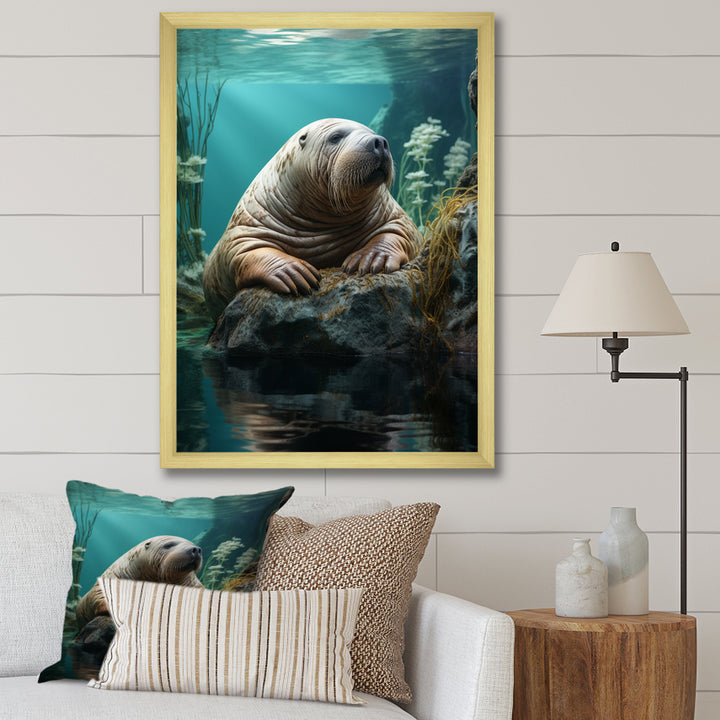 Walrus Arctic Serenity - Walrus Living Room Wall Art