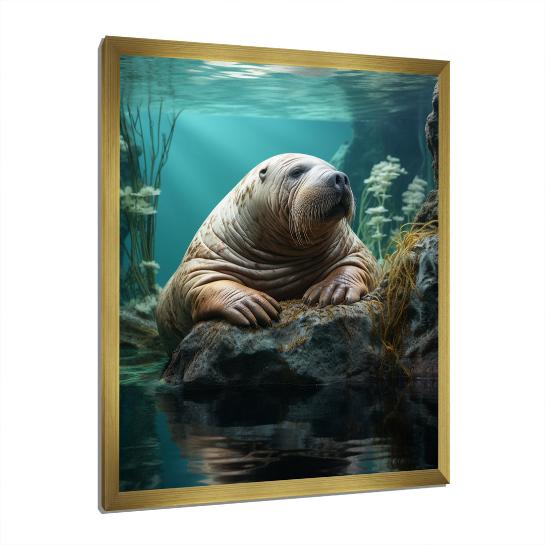 Walrus Arctic Serenity - Walrus Living Room Wall Art