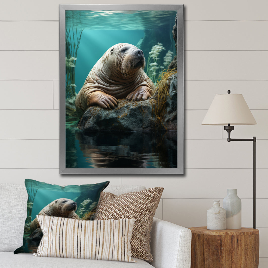 Walrus Arctic Serenity - Walrus Living Room Wall Art