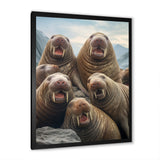Walrus Family Portrait - Walrus Canvas Wall Art