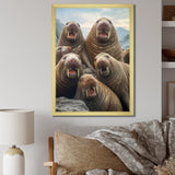 Walrus Family Portrait - Walrus Canvas Wall Art