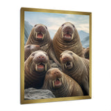 Walrus Family Portrait - Walrus Canvas Wall Art