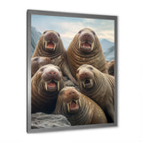 Walrus Family Portrait - Walrus Canvas Wall Art