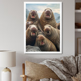 Walrus Family Portrait - Walrus Canvas Wall Art