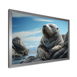 Walrus Coastal Majesty - Walrus Canvas Wall Art