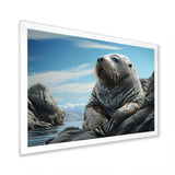 Walrus Coastal Majesty - Walrus Canvas Wall Art