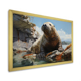 Walrus Rustic Charm - Walrus Large Canvas Wall Art