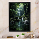 Waterfall Hidden Oasis Forest II - Landscapes Canvas Wall Art