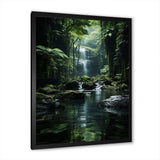 Waterfall Hidden Oasis Forest II - Landscapes Canvas Wall Art