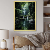 Waterfall Hidden Oasis Forest II - Landscapes Canvas Wall Art