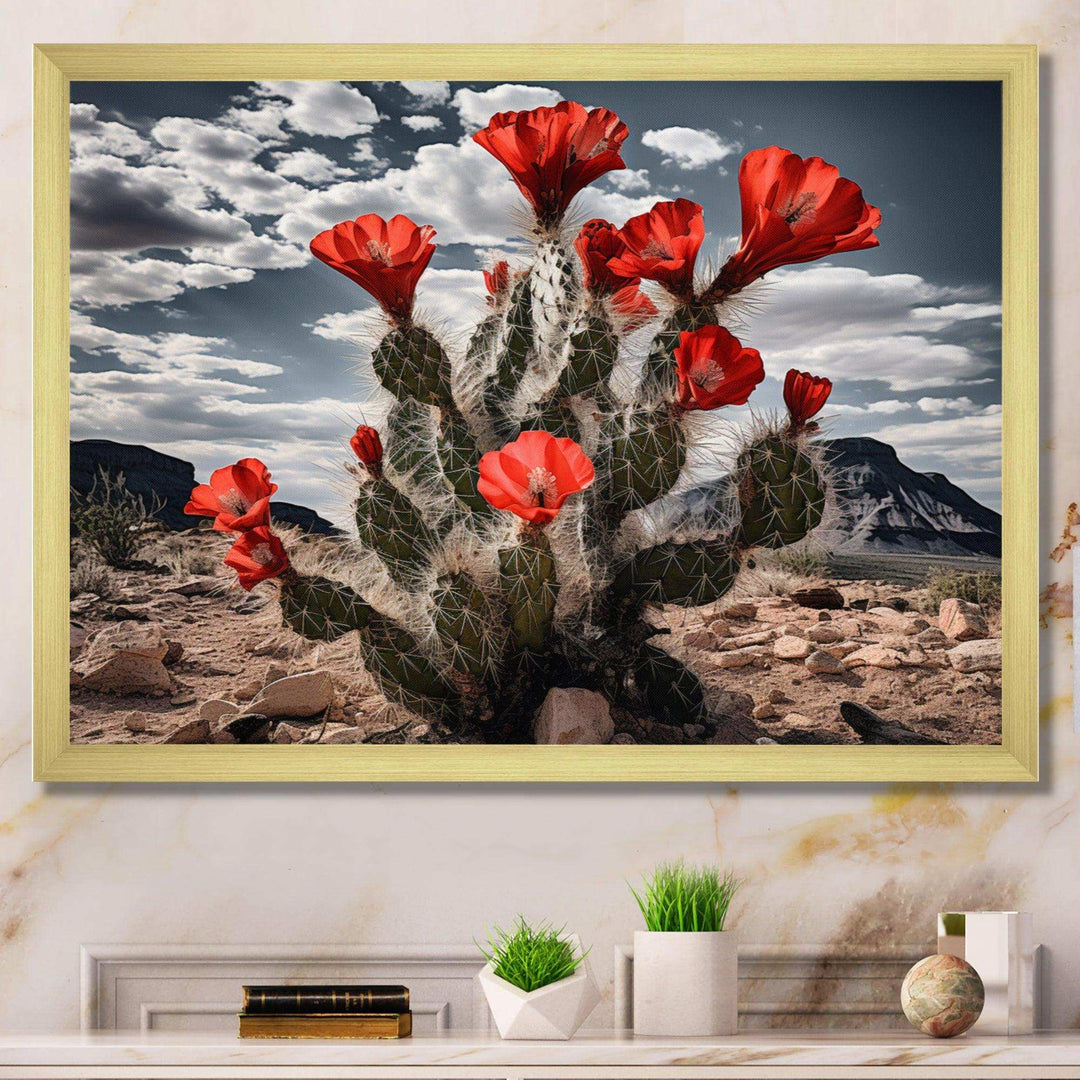 Western Desert Cactus Serenade - People Canvas Wall Art