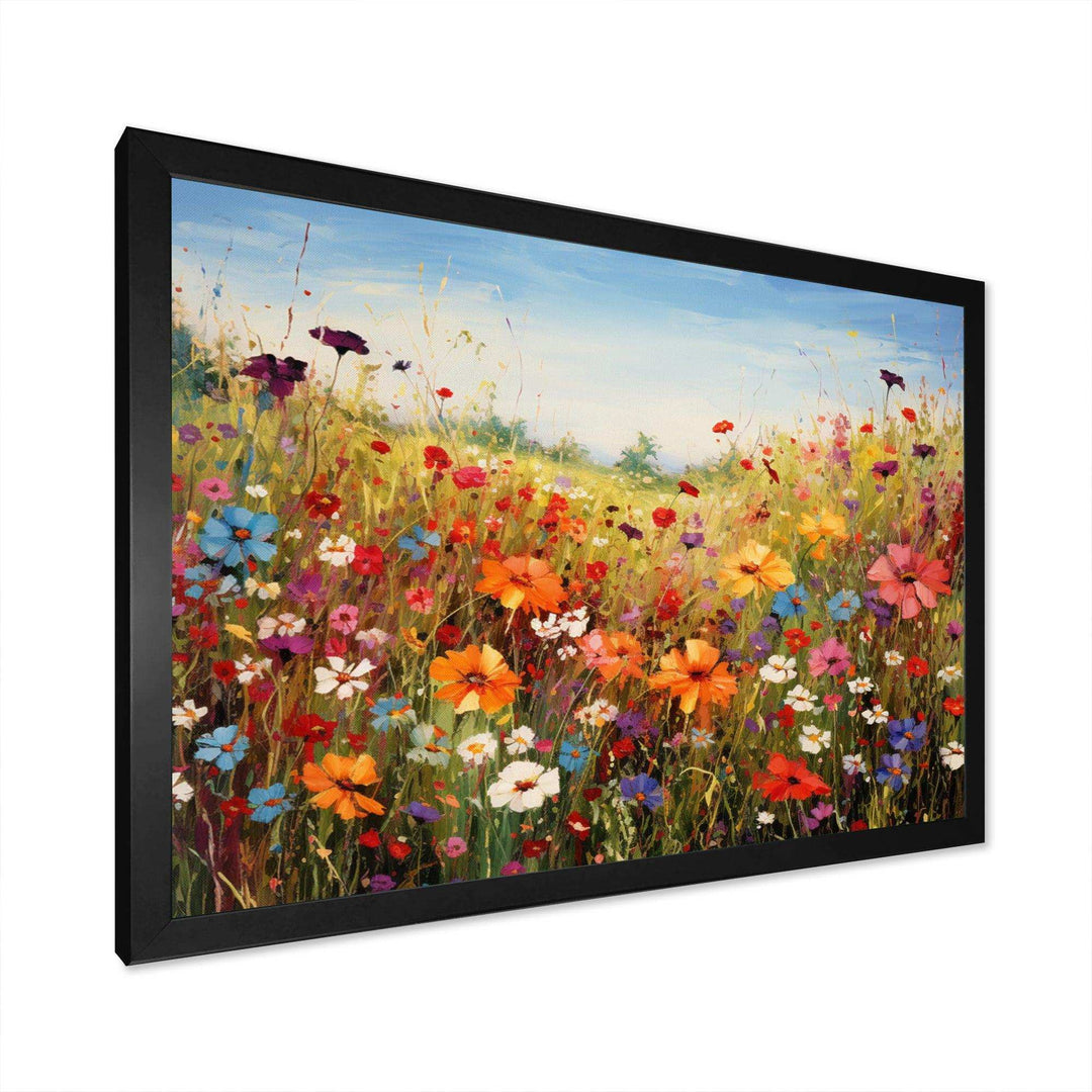 Idesignart colorful wildflowers meadow blooms i floral canvas wall art