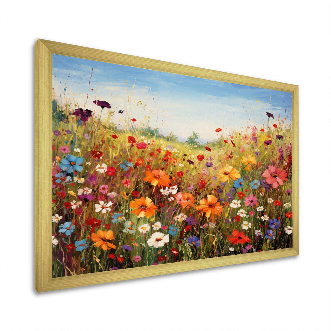 Idesignart colorful wildflowers meadow blooms i floral canvas wall art