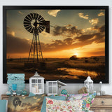 Texas Rustic Windmills - Architecture Canvas Wall Art