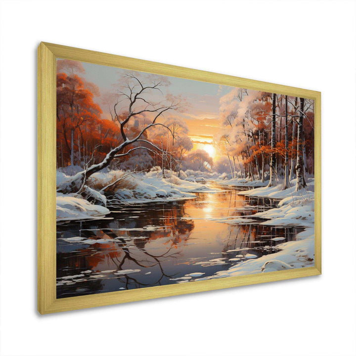 Frozen Wilderness Winter Landscape III - Landscapes Canvas Wall Art