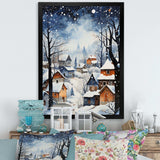 Harmony Of Winter Village IV - Landscapes Canvas Wall Art