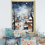 Harmony Of Winter Village IV - Landscapes Canvas Wall Art