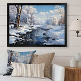 Winter Snowy Serenity I - Landscapes Canvas Wall Art