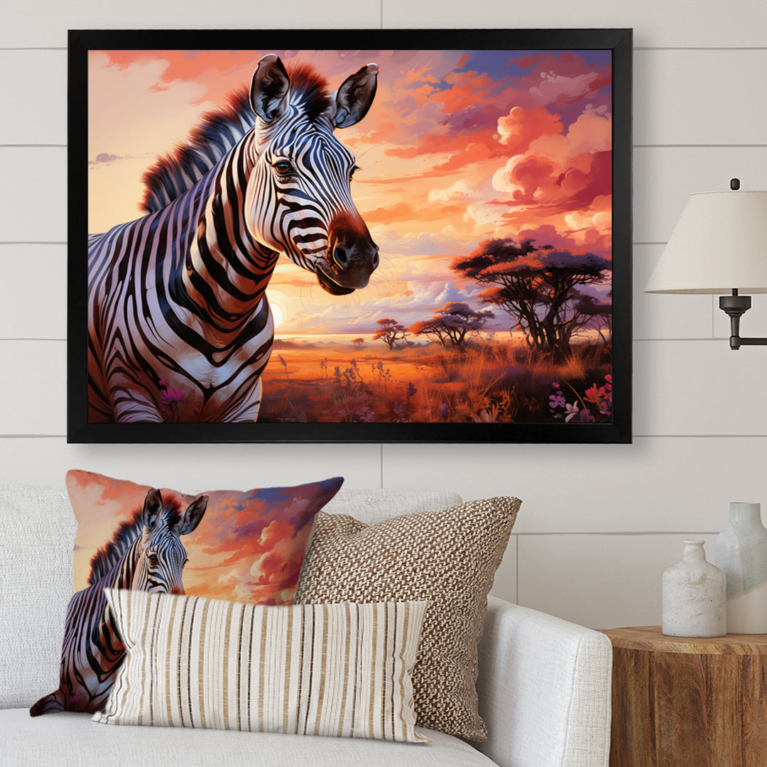 Zebra Scenery In Africa - Zebra Canvas Wall Art