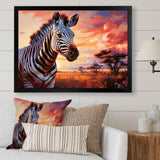 Zebra Scenery In Africa - Zebra Canvas Wall Art
