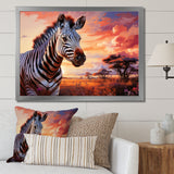 Zebra Scenery In Africa - Zebra Canvas Wall Art