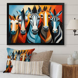 Zebra Cubist Family - Zebra Wall Art Prints