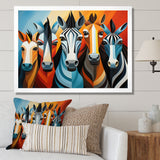 Zebra Cubist Family - Zebra Wall Art Prints