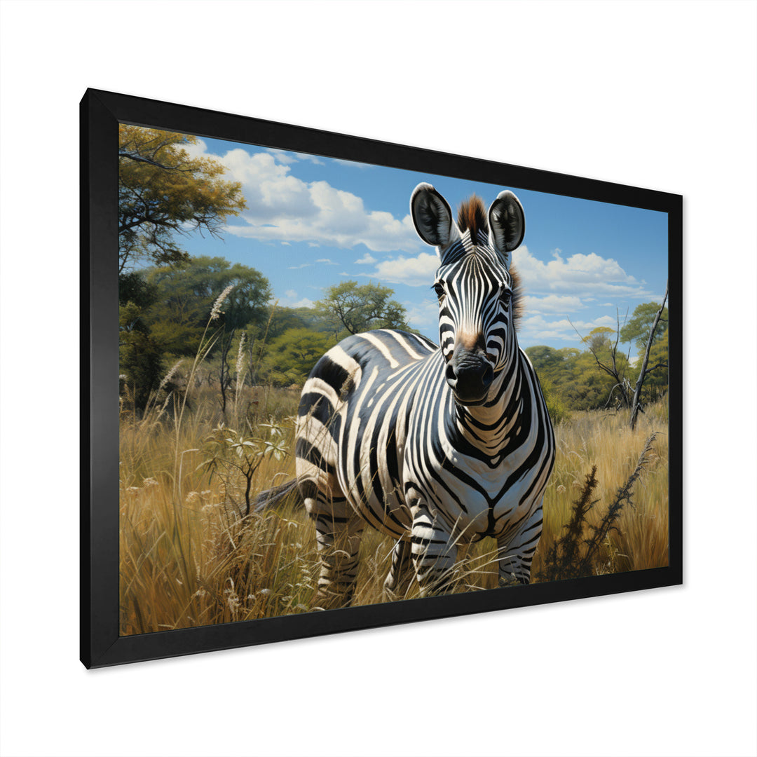 Zebra Realistic Wildlife Portrait - Zebra Wall Decor