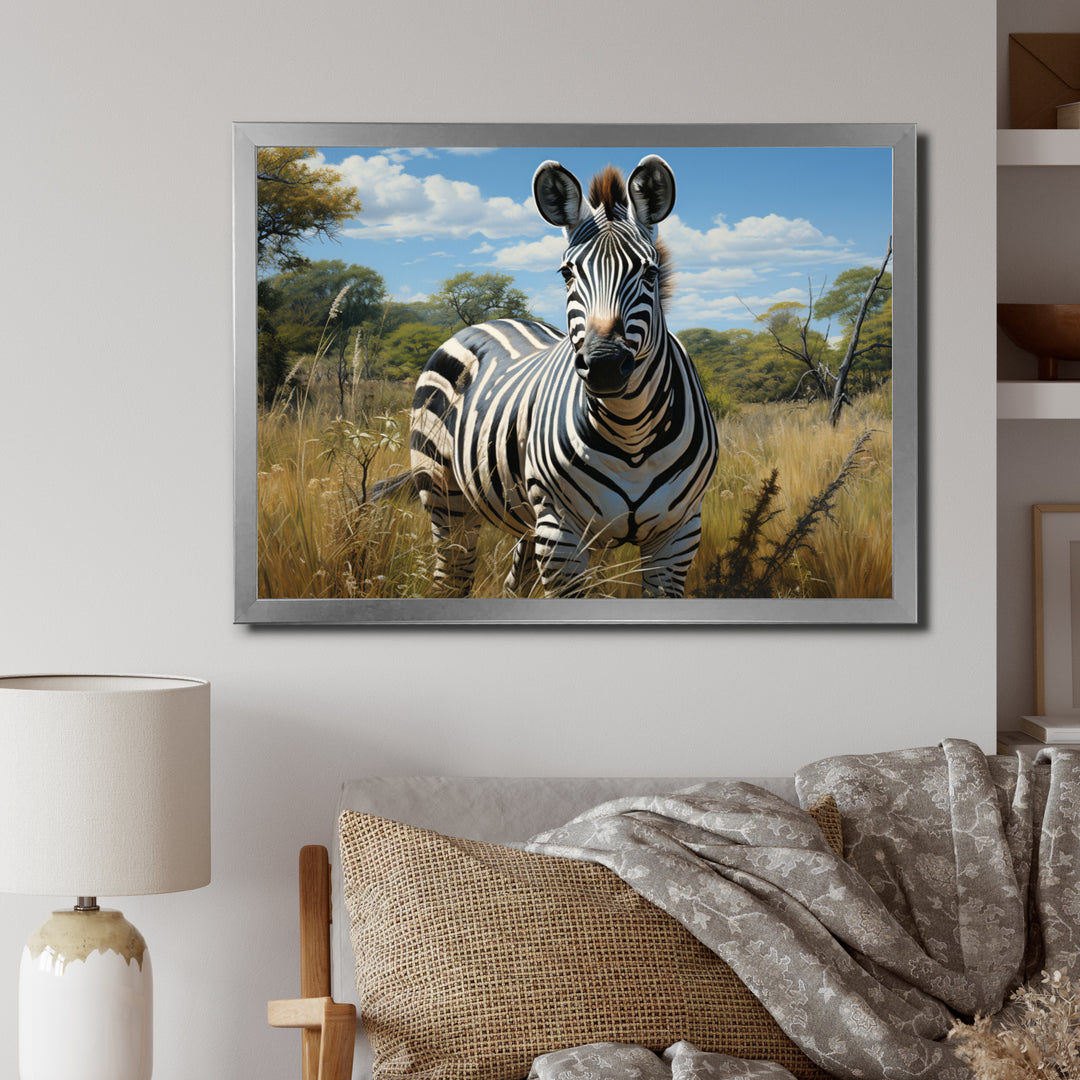 Zebra Realistic Wildlife Portrait - Zebra Wall Decor