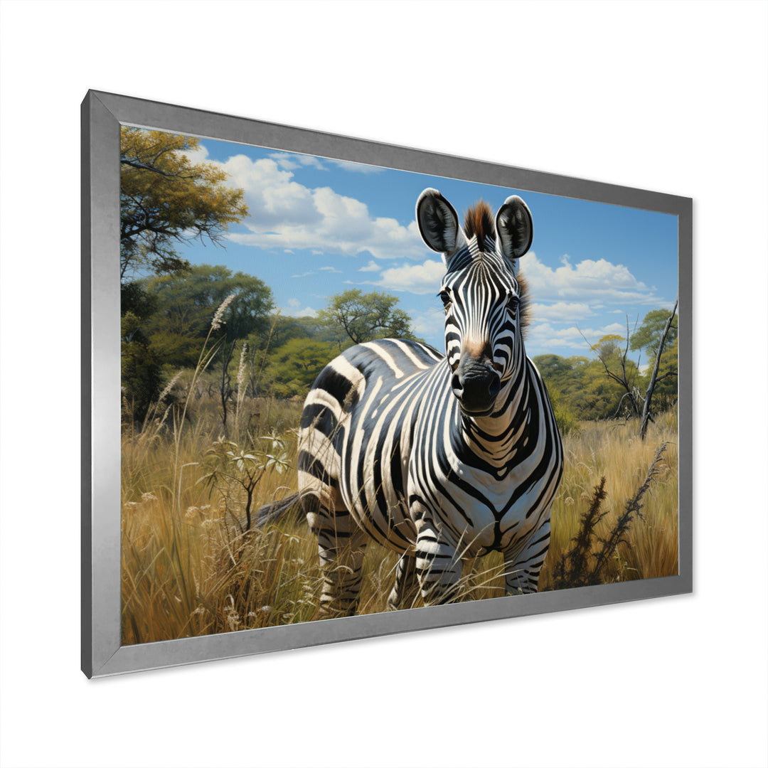 Zebra Realistic Wildlife Portrait - Zebra Wall Decor