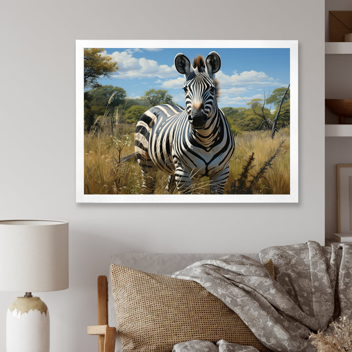 Zebra Realistic Wildlife Portrait - Zebra Wall Decor