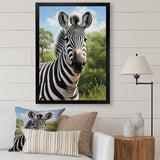 Zebra Realistic Zebra Portrait - Zebra Wall Decor