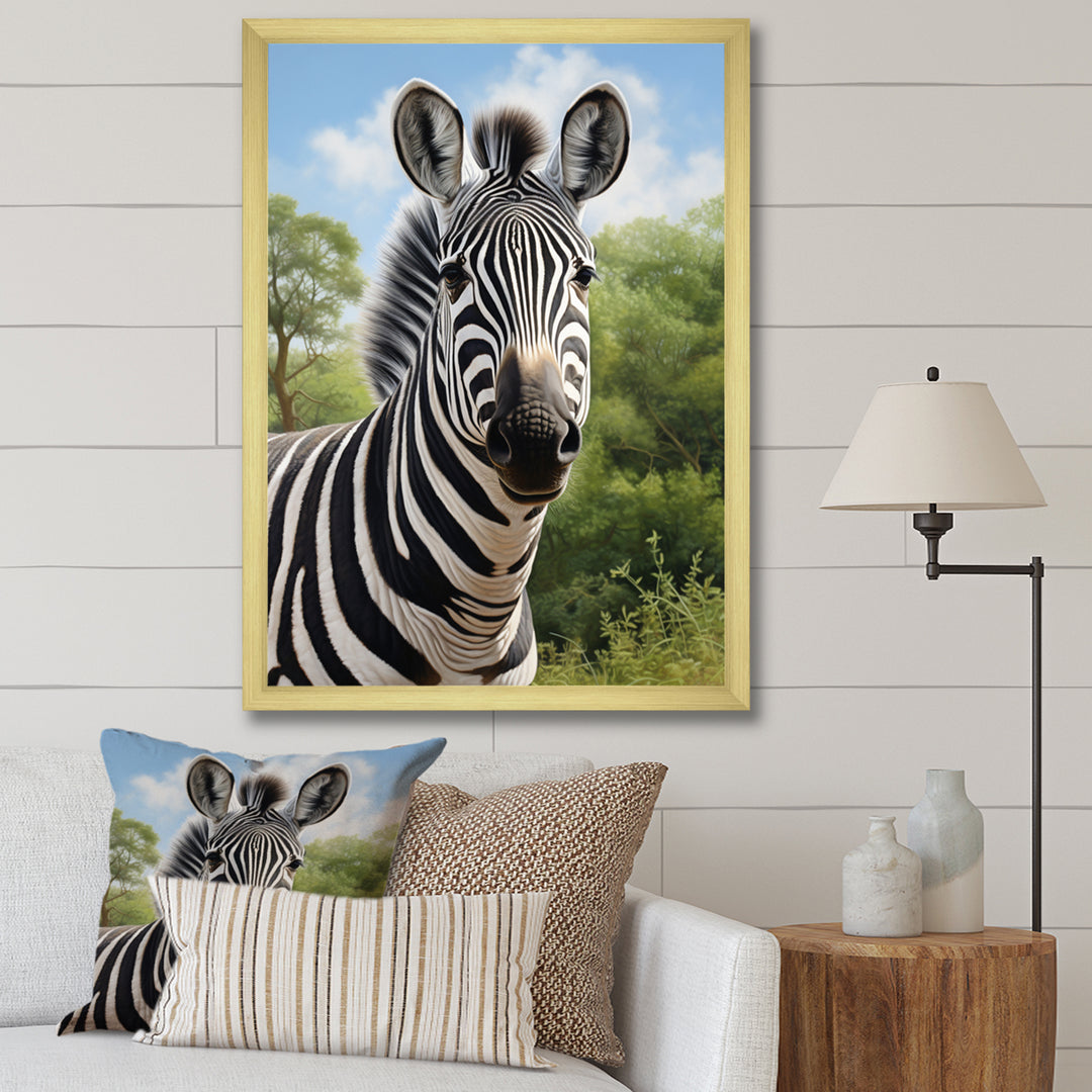 Zebra Realistic Zebra Portrait - Zebra Wall Decor
