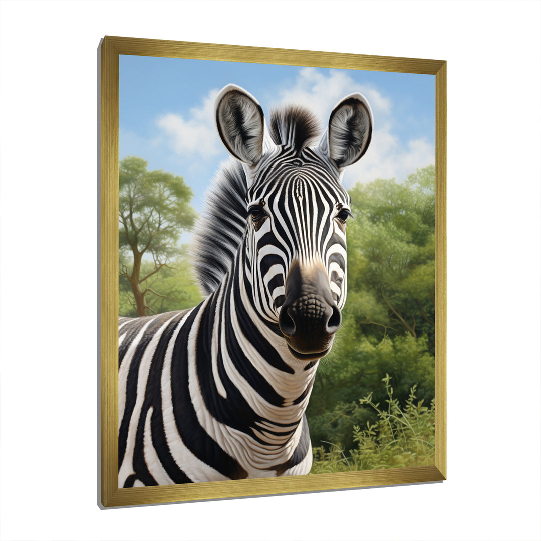 Zebra Realistic Zebra Portrait - Zebra Wall Decor