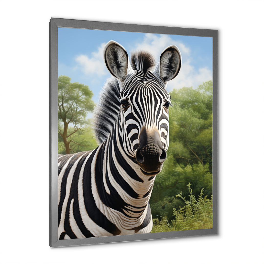 Zebra Realistic Zebra Portrait - Zebra Wall Decor