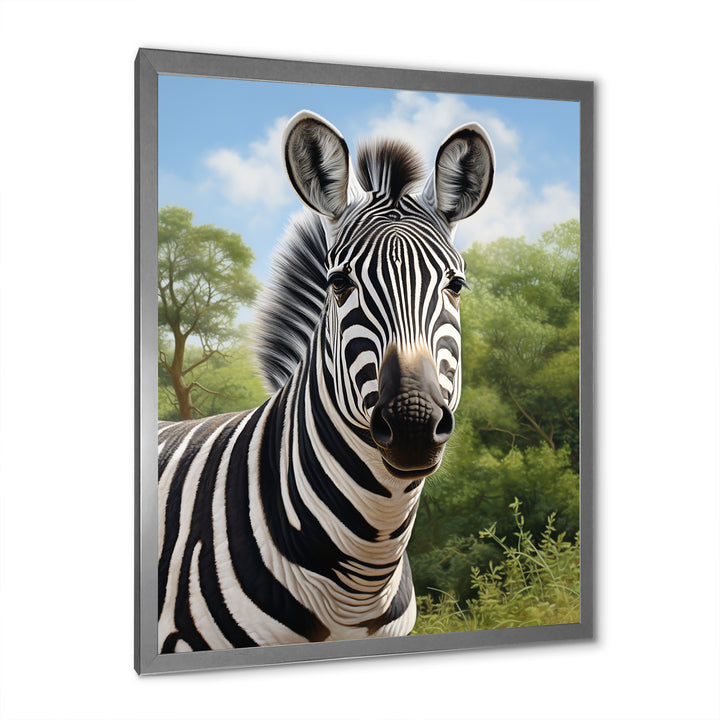 Zebra Realistic Zebra Portrait - Zebra Wall Decor