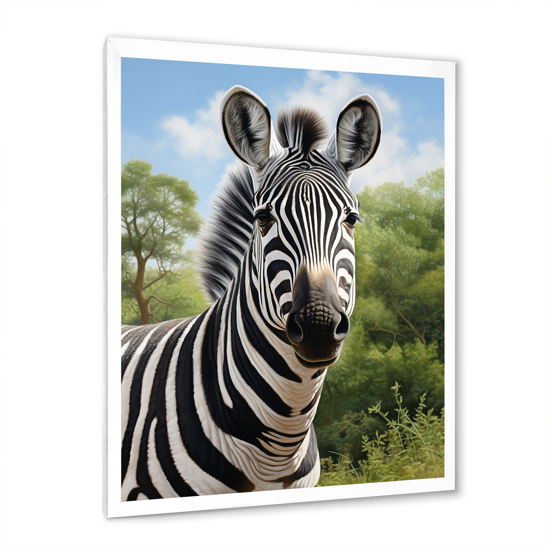 Zebra Realistic Zebra Portrait - Zebra Wall Decor