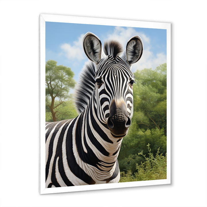 Zebra Realistic Zebra Portrait - Zebra Wall Decor