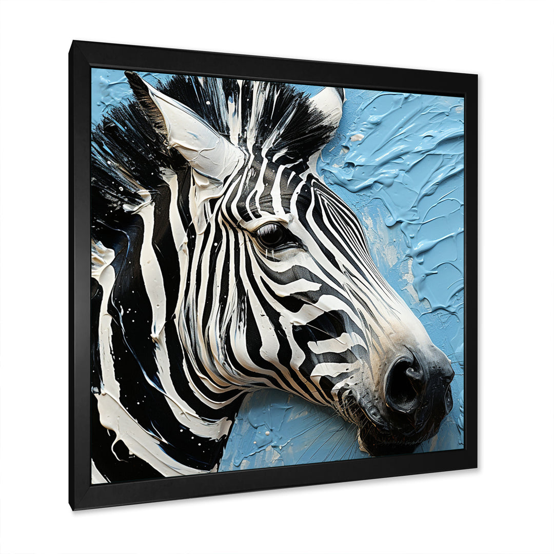 White Blue Zebra Collage - Zebra Wall Art Prints