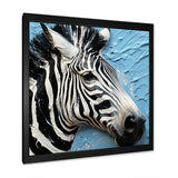 White Blue Zebra Collage - Zebra Wall Art Prints