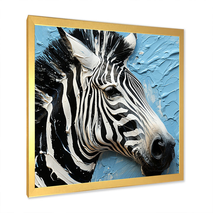 White Blue Zebra Collage - Zebra Wall Art Prints