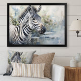 Zebra Watercolor Elegance This - White Zebra Wall Art