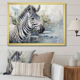 Zebra Watercolor Elegance This - White Zebra Wall Art