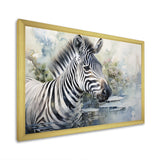 Zebra Watercolor Elegance This - White Zebra Wall Art